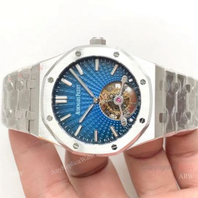 Swiss Copy Audemars Piguet Royal Oak Extra-Thin Tourbillon Blue Dial Watch 2924 Movement